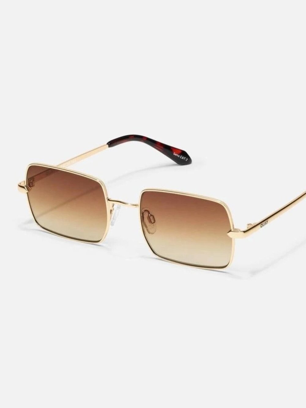 Quay TTYL Golden/Brown Square Frame Unisex Sunglasses Gradients NWT